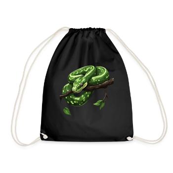 Arbre vert Python Serpents Amoureux Terrarium - Sac de sport léger - noir - Devant