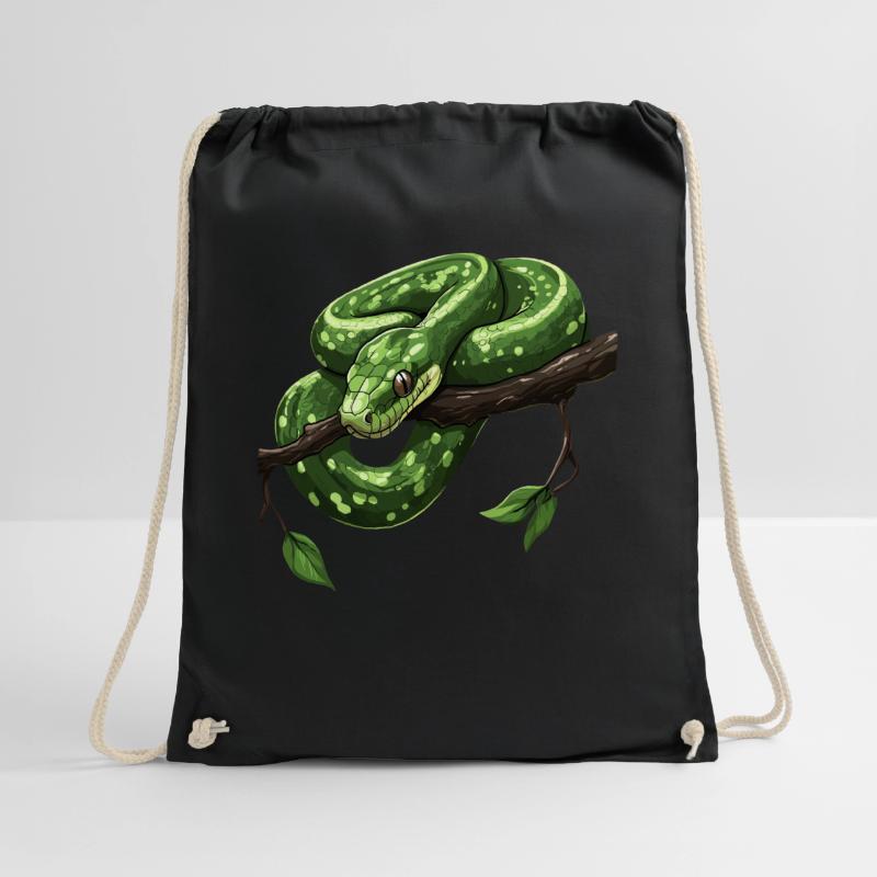 Green Tree Python Snakes Lover Terrarium Drawstring Bag
