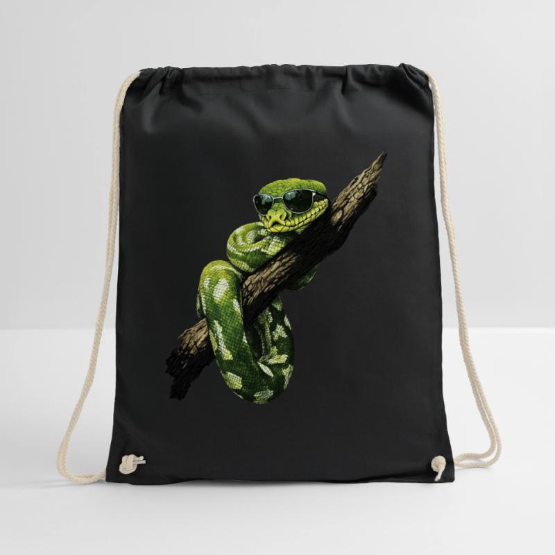 Green Tree Python Snakes Lover Terrarium Drawstring Bag