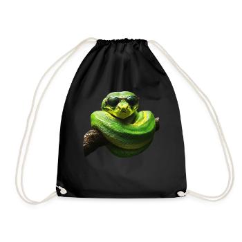 Arbre vert Python Serpents Amoureux Terrarium - Sac de sport léger - noir - Devant