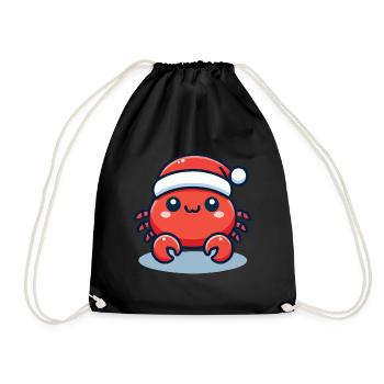 Fröhliche Krabbe Weihnachten Hut - Turnbeutel - Schwarz - Vorne