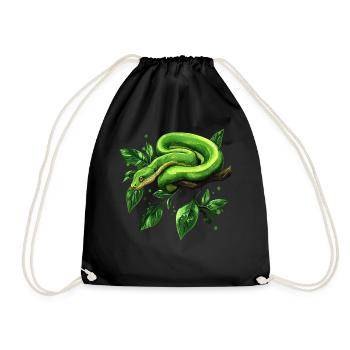 Green Tree Python Snakes Lover Terrarium - Drawstring Bag - black - Front