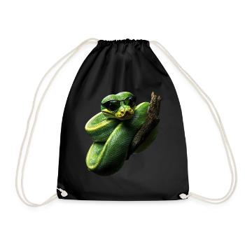 Arbre vert Python Serpents Amoureux Terrarium - Sac de sport léger - noir - Devant