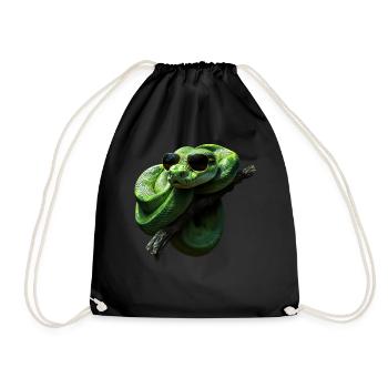 Green Tree Python Snakes Lover Terrarium - Drawstring Bag - black - Front