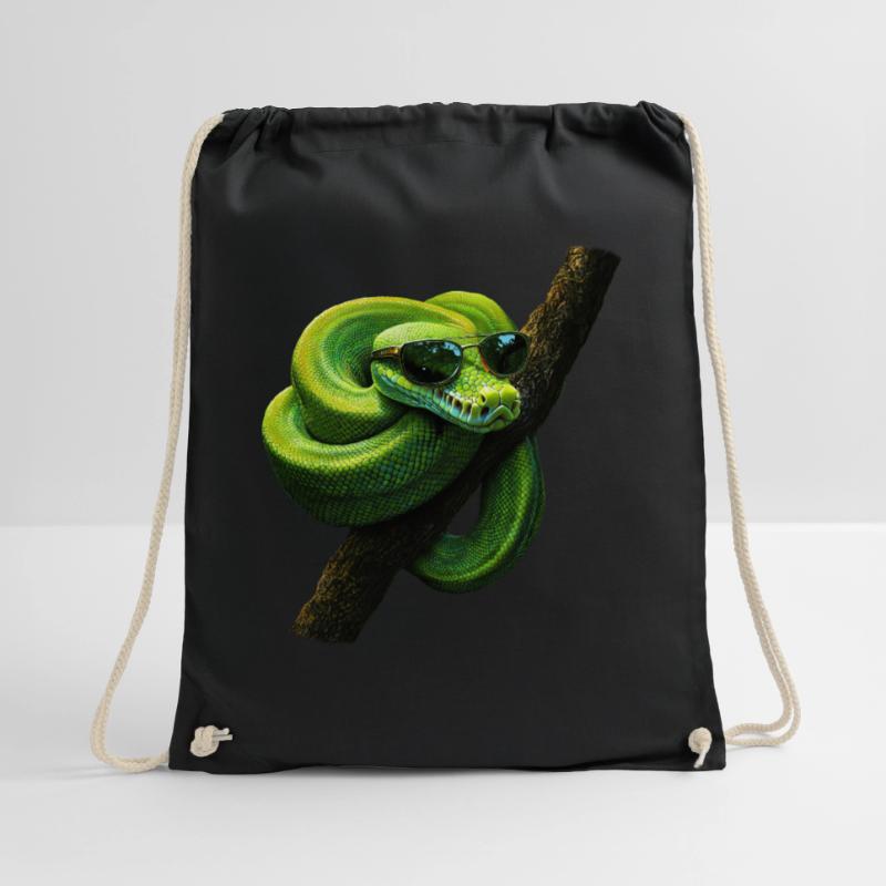 Green Tree Python Snakes Lover Terrarium Drawstring Bag
