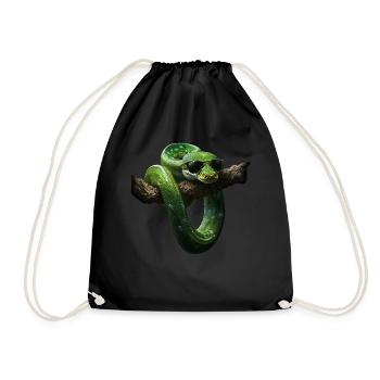 Green Tree Python Snakes Lover Terrarium - Drawstring Bag - black - Front