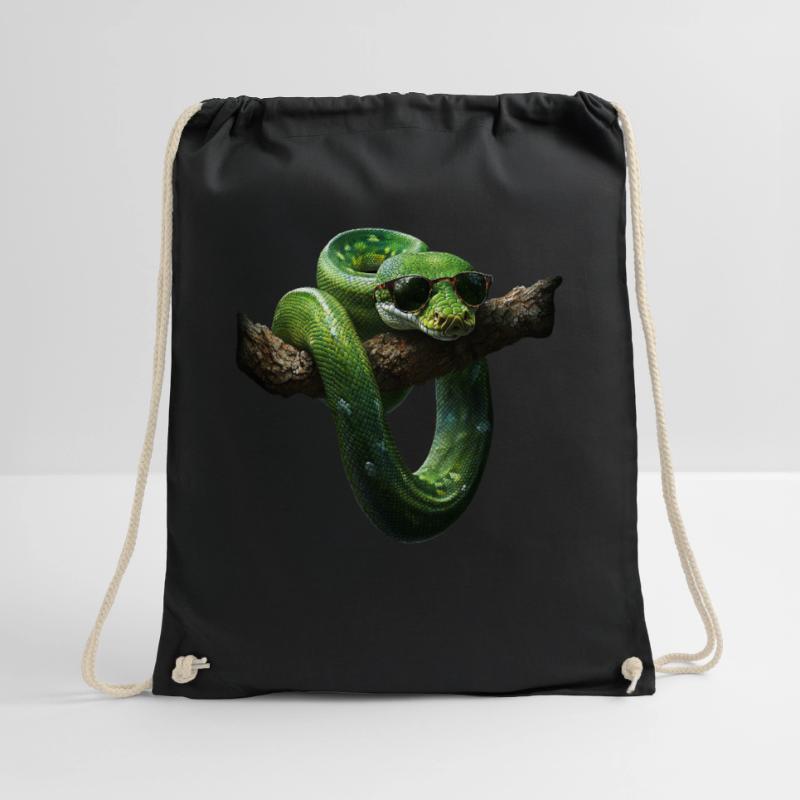 Green Tree Python Snakes Lover Terrarium Drawstring Bag