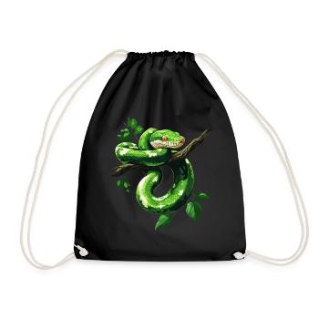 Green Tree Python Snakes Lover Terrarium - Drawstring Bag - black - Front