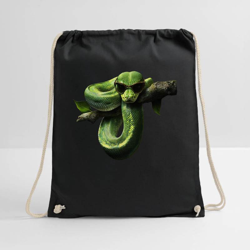 Green Tree Python Snakes Lover Terrarium Drawstring Bag