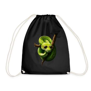 Arbre vert Python Serpents Amoureux Terrarium - Sac de sport léger - noir - Devant