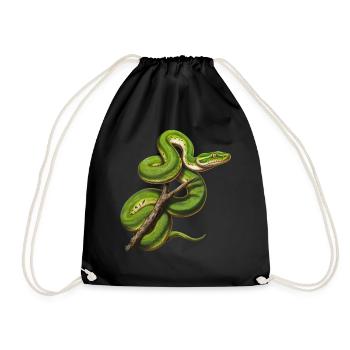 Arbre vert Python Serpents Amoureux Terrarium - Sac de sport léger - noir - Devant