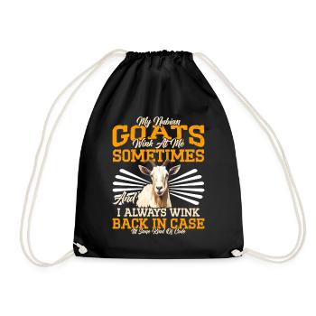 Chèvre Nubienne, éleveur de chèvres - Sac de sport léger - noir - Devant