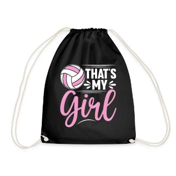 Das ist mein Mädchen Volleyball Bump Set Spike - Turnbeutel - Schwarz - Vorne