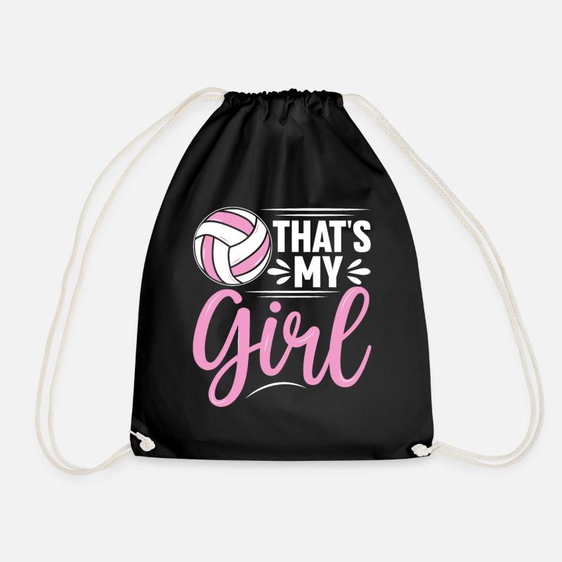 Das ist mein Mädchen Volleyball Bump Set Spike - Turnbeutel - Schwarz