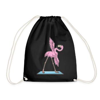 Flamingo Yoga Fitness Gymnastics - Drawstring Bag - black - Front