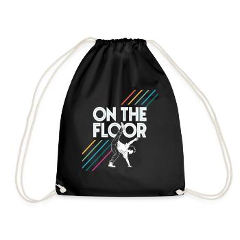 On The Floor – Cool Breakdance Design - Drawstring Bag - black - Front