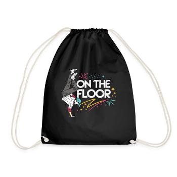 On The Floor – Cool Breakdance Design - Drawstring Bag - black - Front