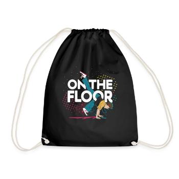 On The Floor – Cool Breakdance Design - Drawstring Bag - black - Front