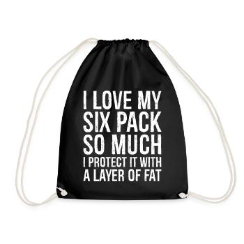 Ich liebe mein Sixpack so sehr - Turnbeutel - Schwarz - Vorne