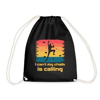Boulderer I Cant My Chalk Bouldering - Turnbeutel - Schwarz - Vorne
