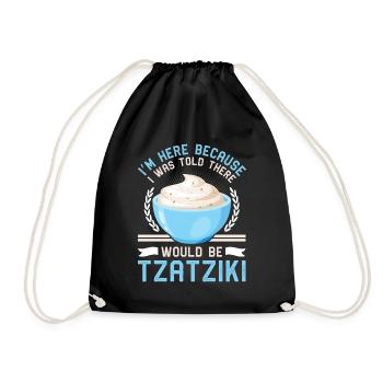 Griechische Brot Zwiebeln Pita Tomaten Tzatziki - Turnbeutel - Schwarz - Vorne
