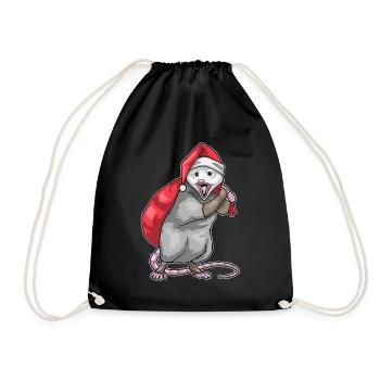 Beutelratte Weihnachten Weihnachtssack - Turnbeutel - Schwarz - Vorne
