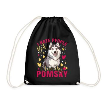 Dog saying dog dog - Drawstring Bag - black - Front
