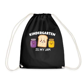 Funny Kindergarten Design – Breakfast Outfit - Drawstring Bag - black - Front