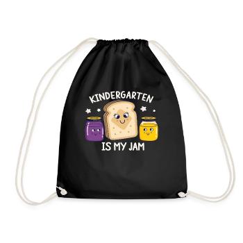 Funny Kindergarten Design – Breakfast Outfit - Drawstring Bag - black - Front