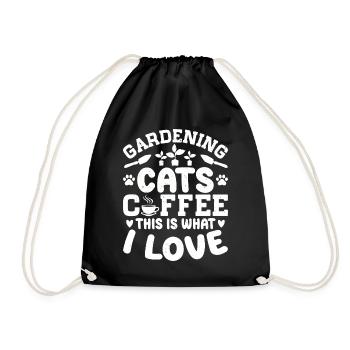 Jardinage chats café c’est ce que j’aime - - Sac de sport léger - noir - Devant