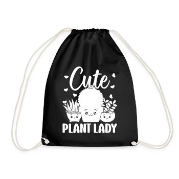 jardinier paysagiste jardinier filles - plante mignonne - Sac de sport léger - noir - Devant