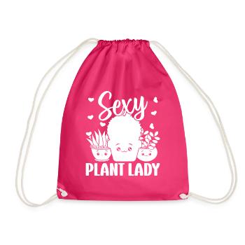 Gardener Landscaper Gardening Girls - Sexy Plant - Drawstring Bag - fuchsia - Front