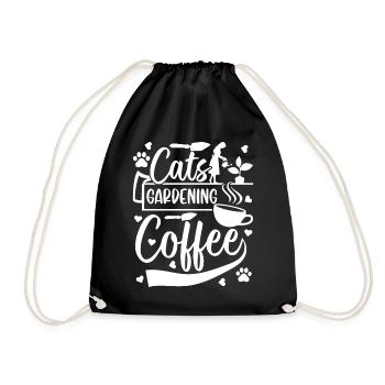 Chats Jardinage Café - Jardinage Filles Hobby - Sac de sport léger - noir - Devant