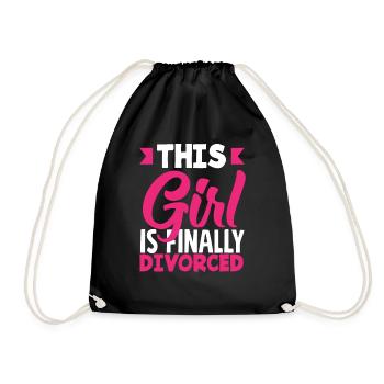 This Girl Is Finally Divorced Celebrate - Drawstring Bag - black - Front