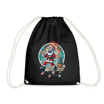 Père Noël Électrocution Chaos Humour - Sac de sport léger - noir - Devant