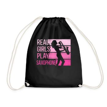 Saxophone Rétro Vintage Real Girls - Sac de sport léger - noir - Devant