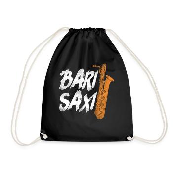 Saxophone Pun Bari Saxi - Turnbeutel - Schwarz - Vorne