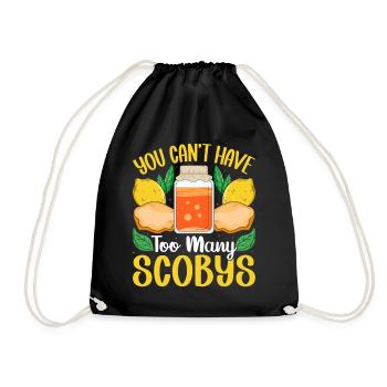 Kombucha Scoby fermented drinks - Drawstring Bag - black - Front