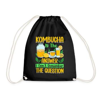 Kombucha Scoby fermented drinks - Drawstring Bag - black - Front