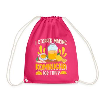 Kombucha Scoby fermented drinks - Drawstring Bag - fuchsia - Front