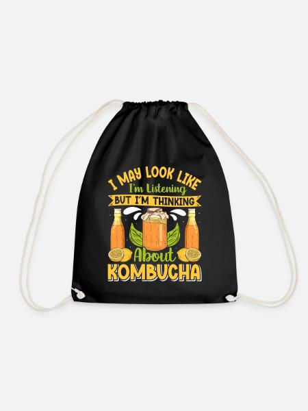 Kombucha Scoby fermented drinks - Turnbeutel - Schwarz