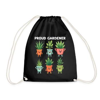 Amoureux des plantes Jardinage drôle - Fier jardinier - Sac de sport léger - noir - Devant