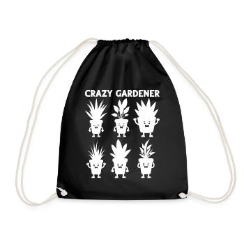 Crazy Gardener - Funny Gardening Plant Lover - Drawstring Bag - black - Front