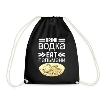 Pelmeni Russian Cuisine - Drawstring Bag - black - Front