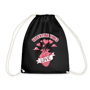 Valentine Vibes für verliebte zu Valentinstag - Turnbeutel - Schwarz - Vorne