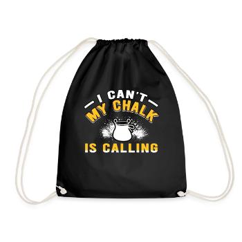 Boulderer I Cant My Chalk Bouldering - Turnbeutel - Schwarz - Vorne