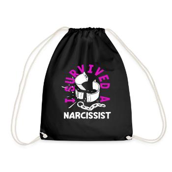 I have divorced a narcissist - Drawstring Bag - black - Front