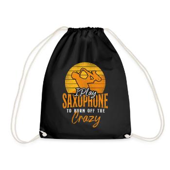Saxophones I Play Saxophones To Burn - Drawstring Bag - black - Front