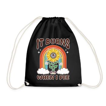 Funny saying "It Burns when I Pee"! - Drawstring Bag - black - Front