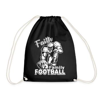 Football Faith Family Football - Drawstring Bag - black - Front